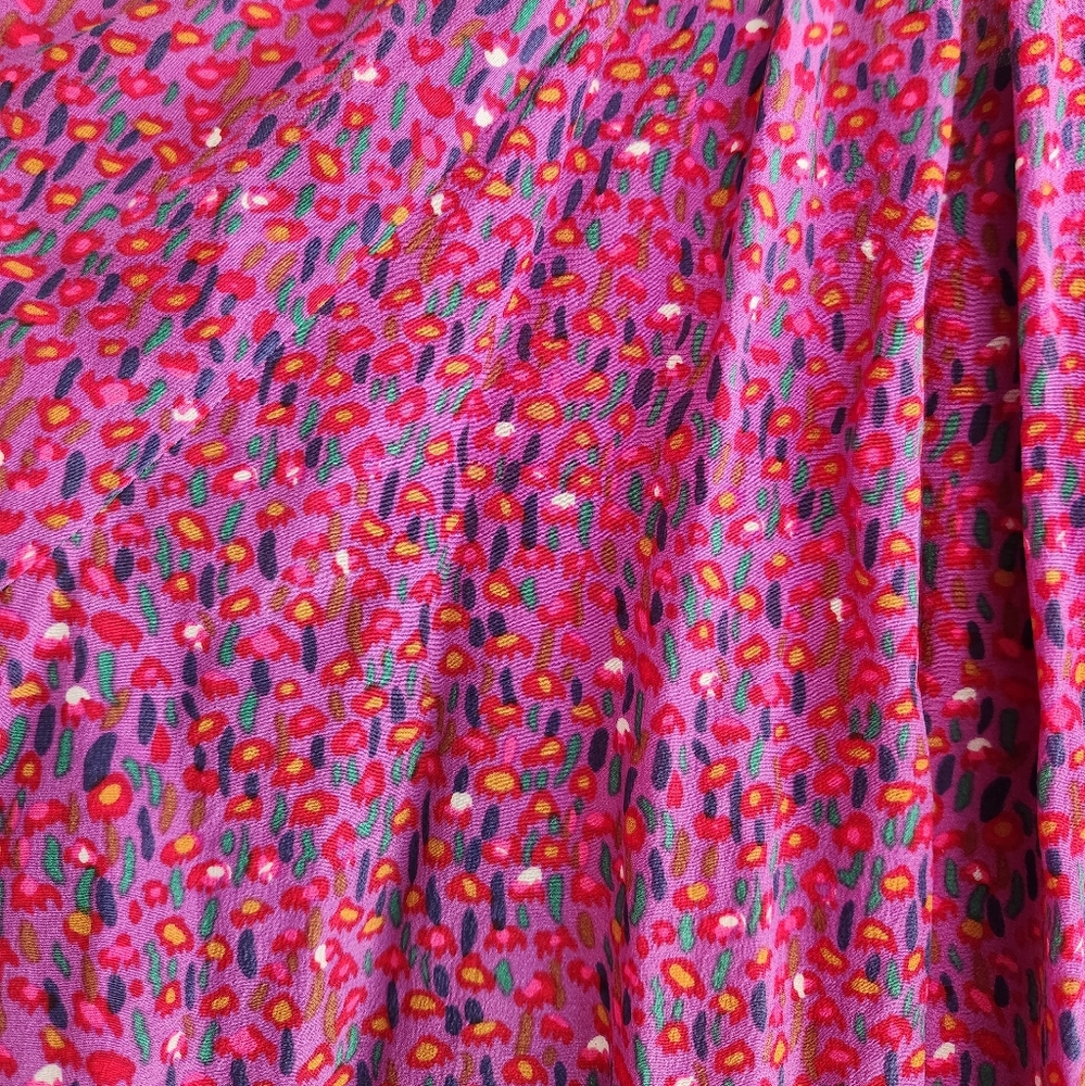 Rebecca Taylor Racerback Abstract Floral Ruffle Tank - Pink Pruple Multicolor - Picture 7 of 9